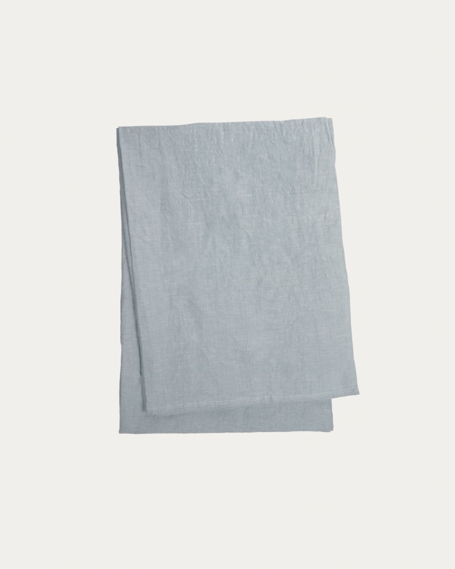 Ilitia tablecloth in blue cotton and linen 35 x 50 cm