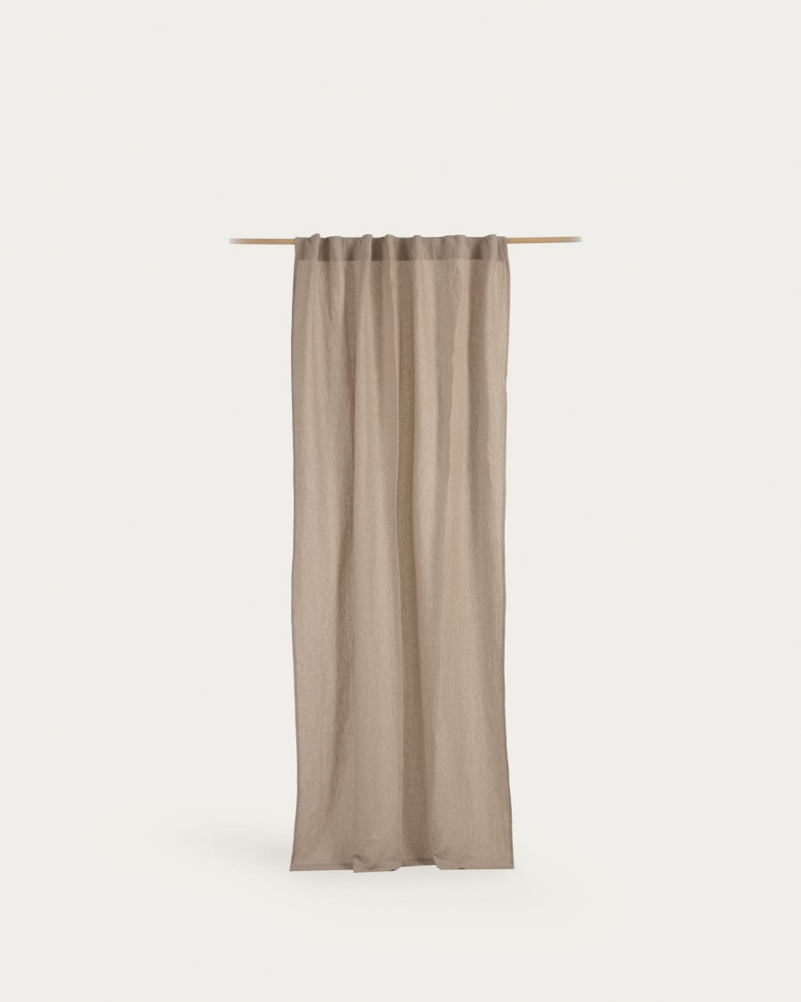 Marja cotton and linen curtain in beige 140 x 270 cm