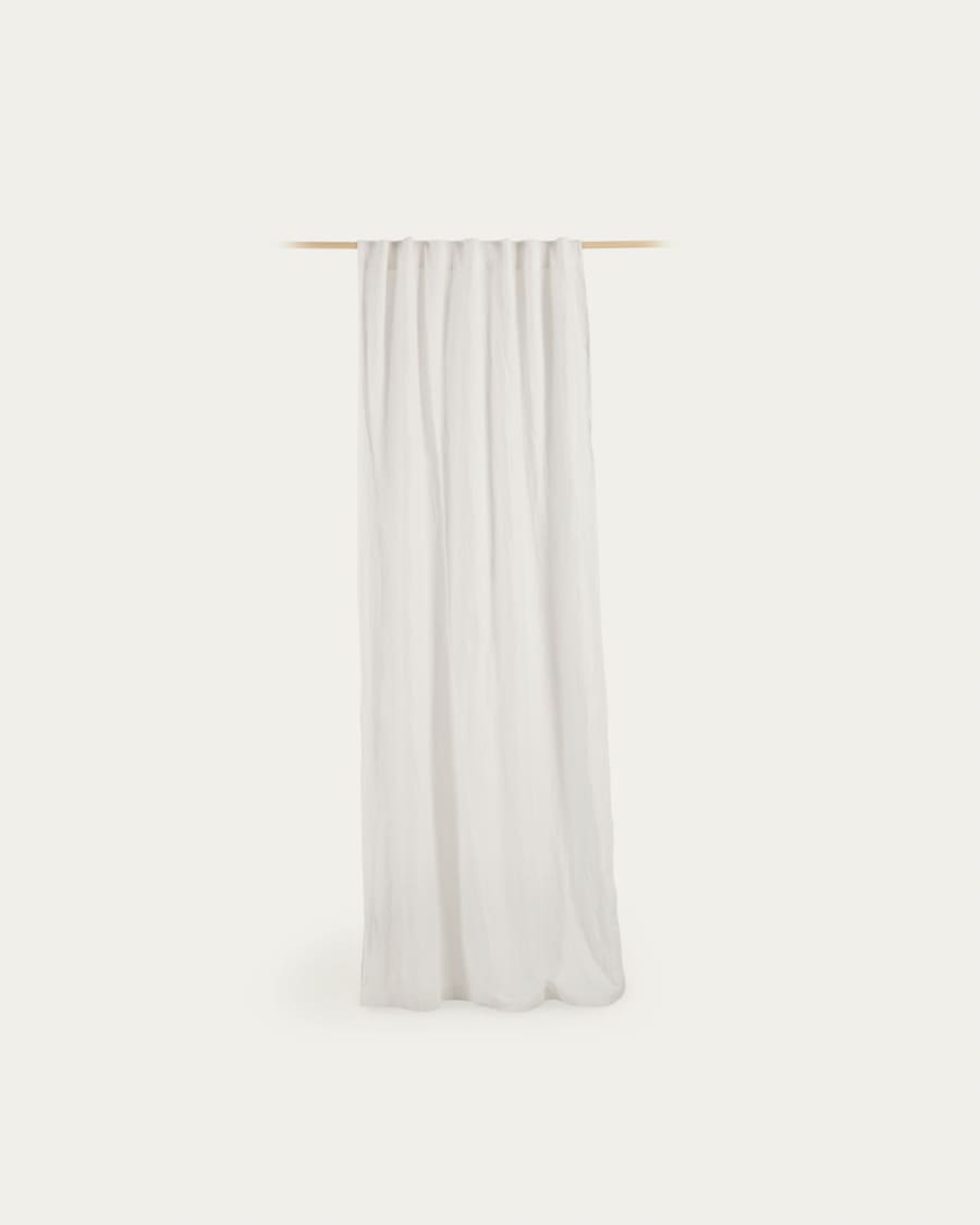 Marja cotton and linen curtain in white 140 x 270 cm