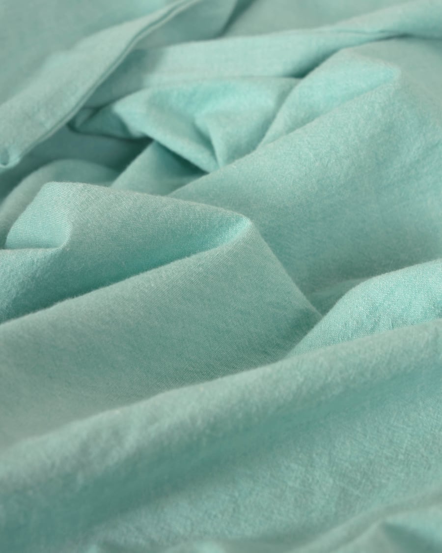 Gaitana duvet cover, sheet & pillowcase set in turquoise GOTS-certified cotton 90 x 190 cm