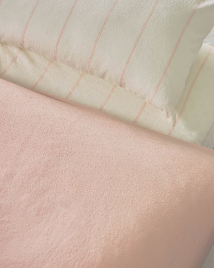Gaitana duvet cover, sheet & pillowcase set in pink GOTS-certified cotton 70 x 140 cm