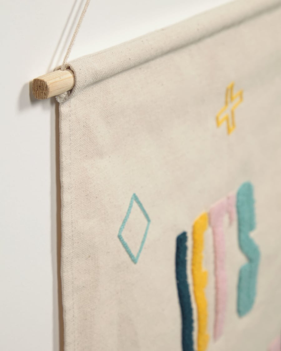 Dipsi 100% cotton multi-coloured let’s play wall tapestry 52 x 60 cm