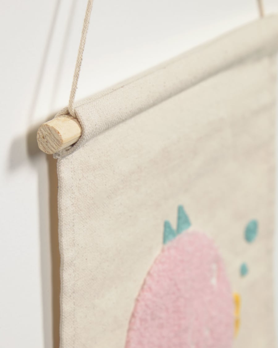 Delmare 100% cotton multi-coloured fish wall tapestry 25 x 25 cm