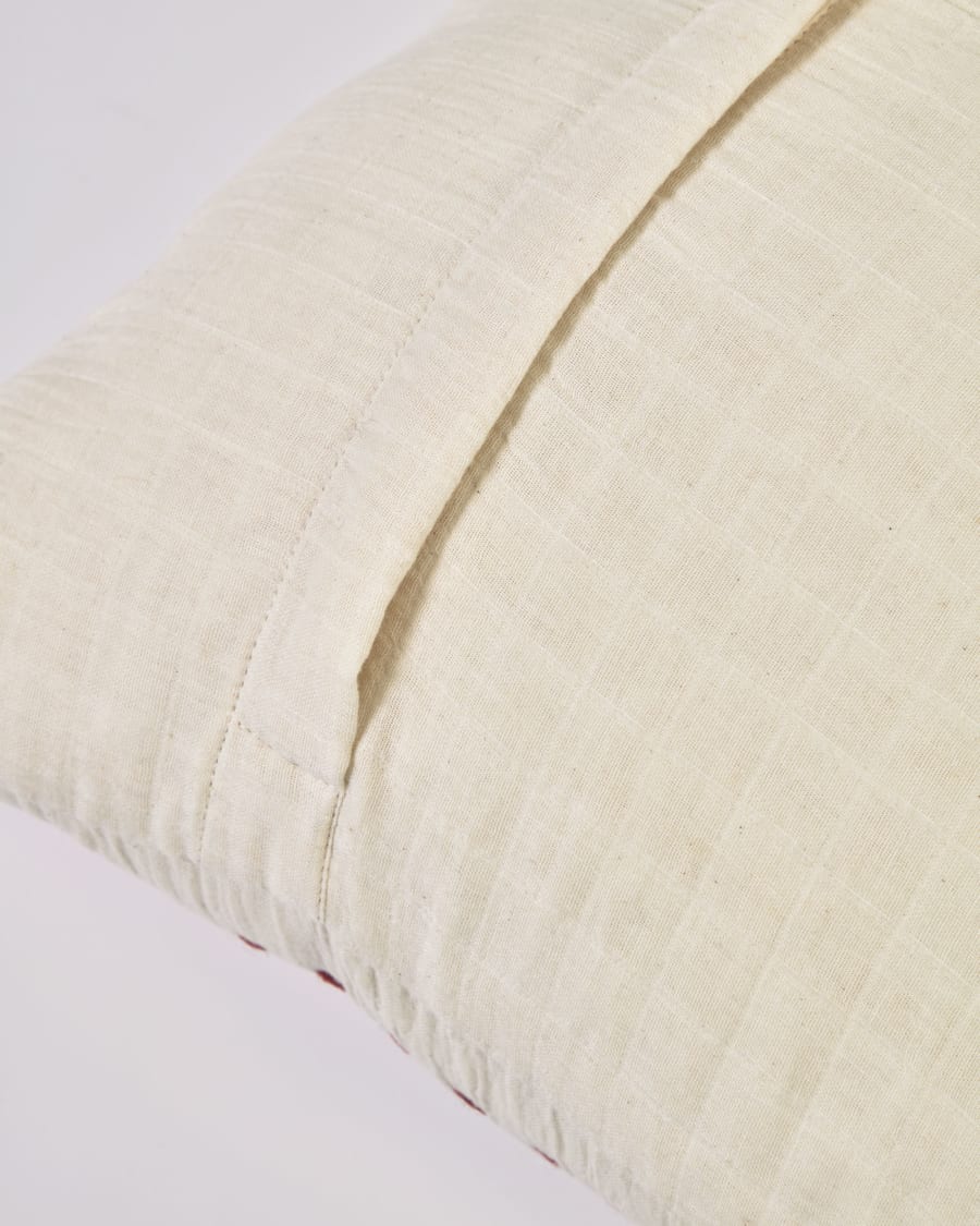 Κάλυμμα μαξιλαριού Avidal, 100% βαμβάκι, λευκό με ρίγες στο χρώμα της τερακότας 45 x 45 εκ