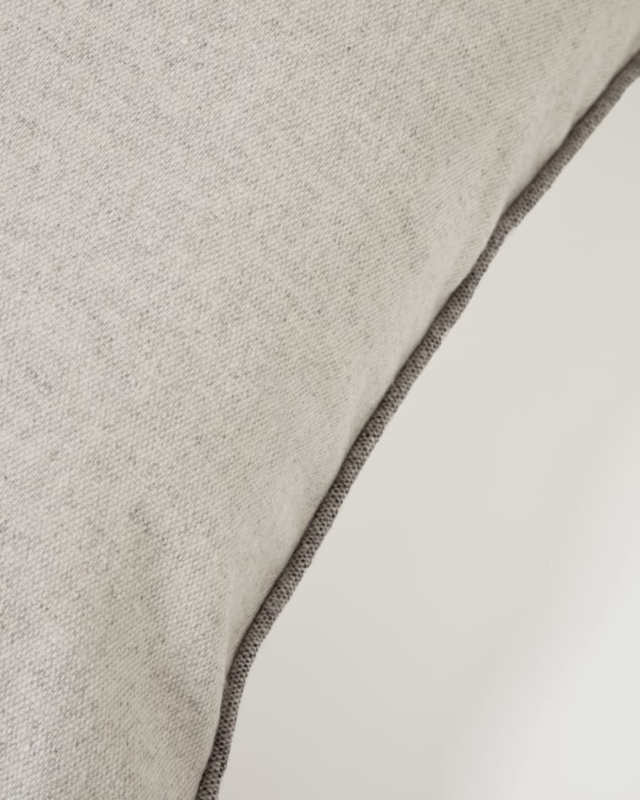 Κάλυμμα μαξιλαριού Alcara, λευκό με γκρι ρέλι, 45 x 45 εκ