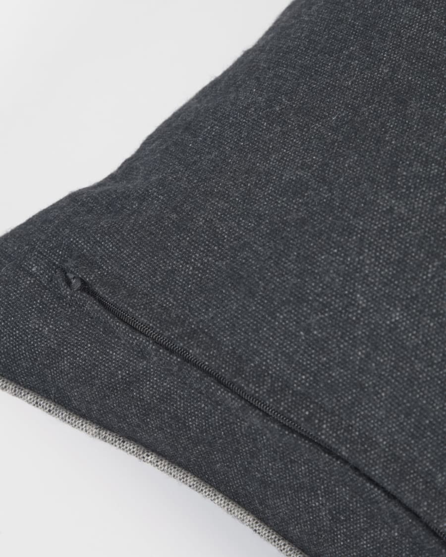 Alcara black cushion cover with grey border 45 x 45 cm