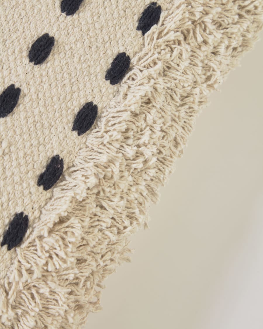 Agripa 100% cotton cushion cover in natural tone and black 45 x 45 cm