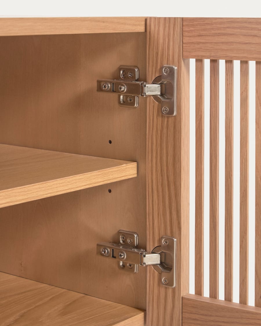 Beyla solid oak shoe cabinet with oak veneer, 98.5 cm FSC 100%