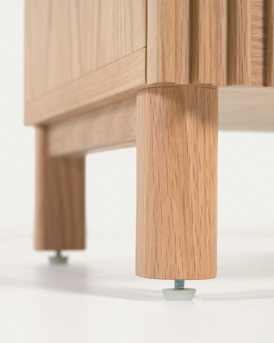 Beyla solid oak shoe cabinet with oak veneer, 98.5 cm FSC 100%