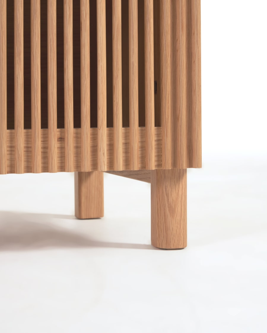 Beyla solid oak shoe cabinet with oak veneer, 98.5 cm FSC 100%