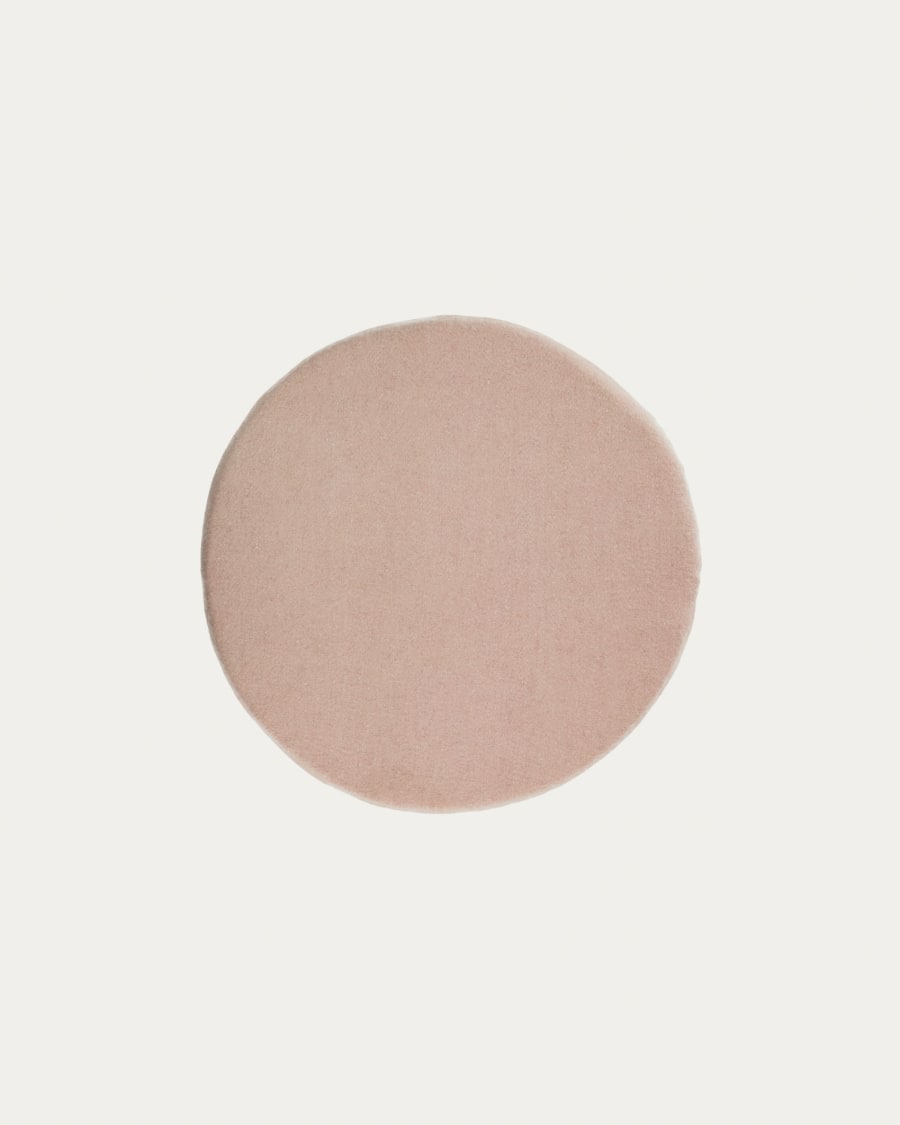 Biasina round 100% wool chair cushion in pink Ø 35 cm