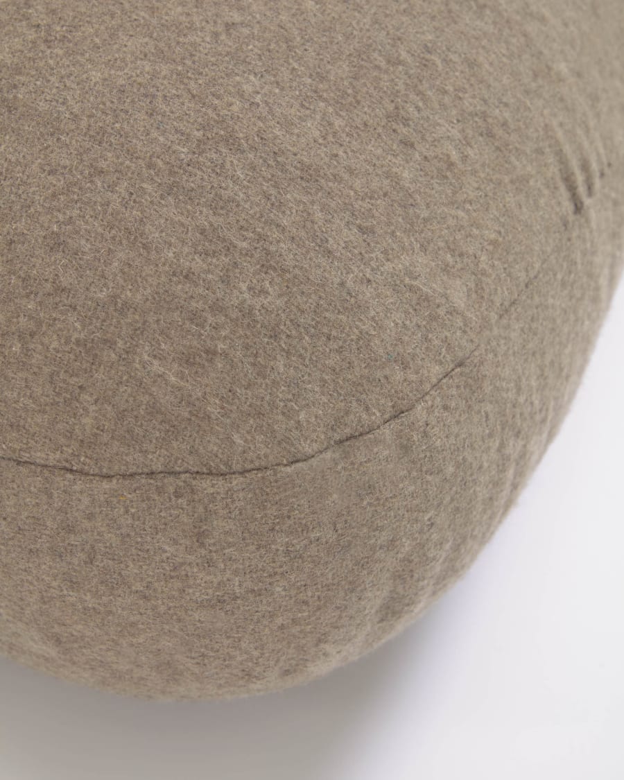 Gaby 100% wool pouffe in brown