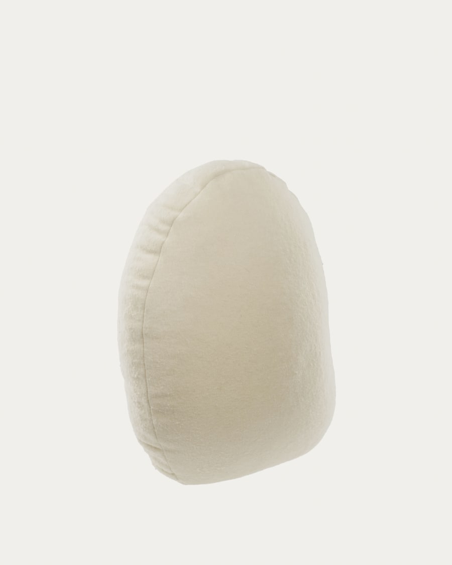 Gaby 100% wool pouffe in beige