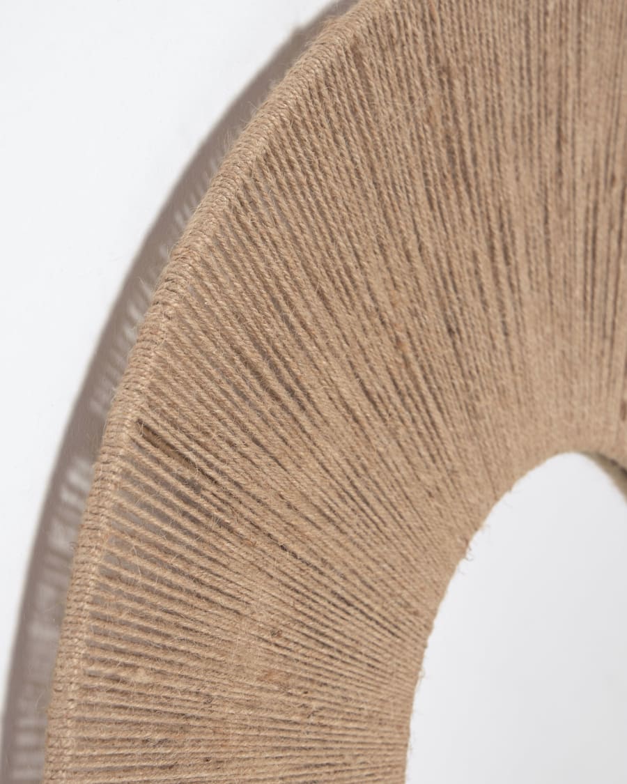 Damira round mirror in jute with natural finish Ø 100 cm