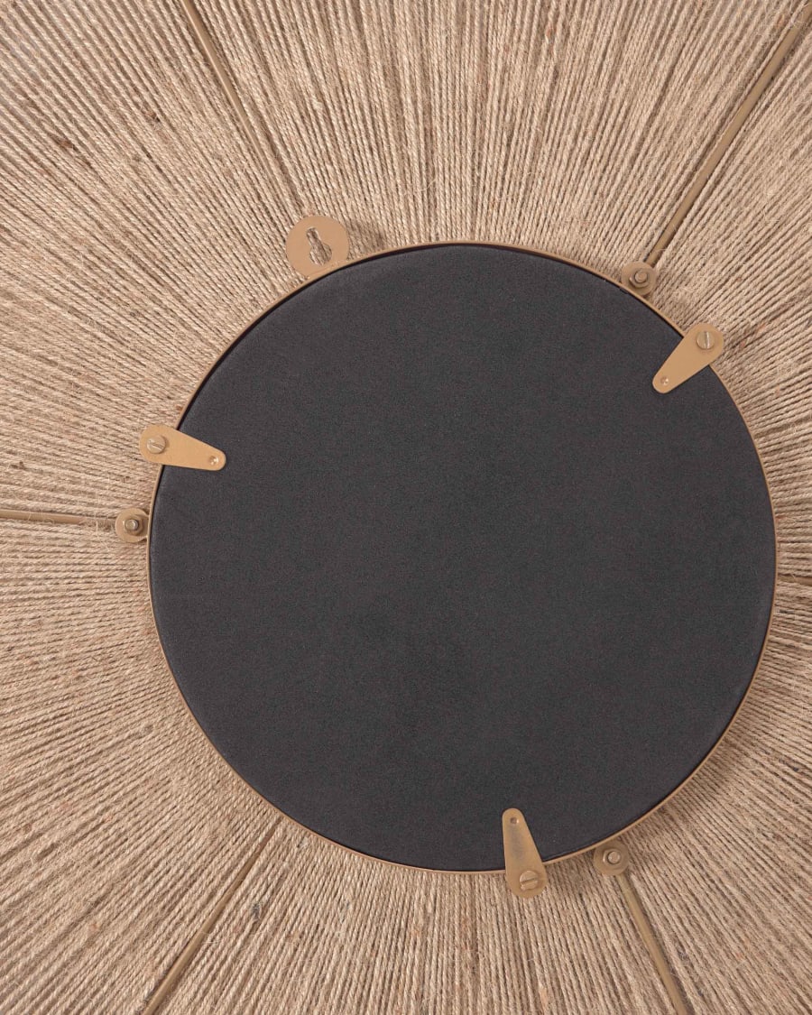 Damira round mirror in jute with natural finish Ø 100 cm
