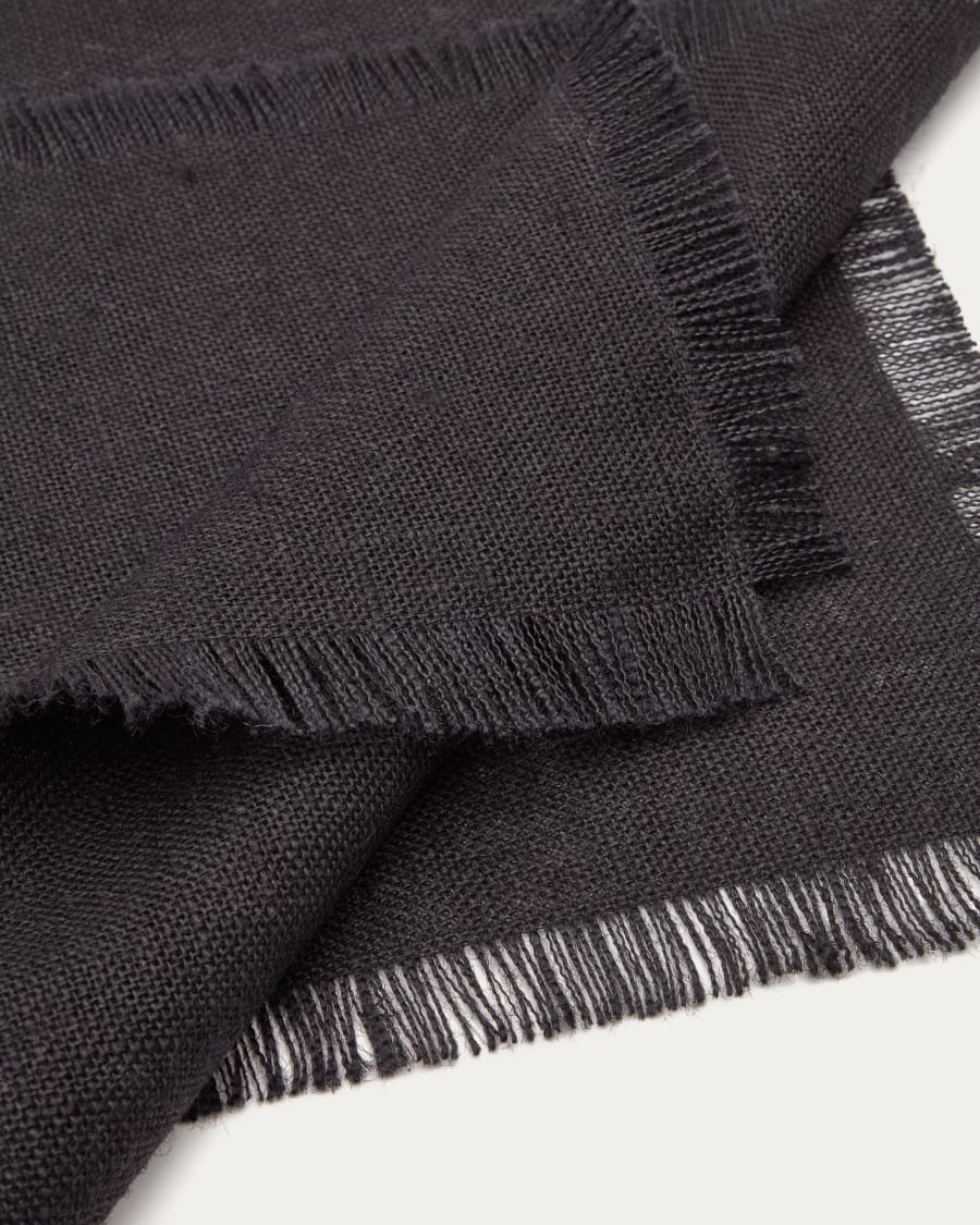 Σετ 2 σουπλά Trisol, 100% γιούτα, μαύρο, 35x50εκ