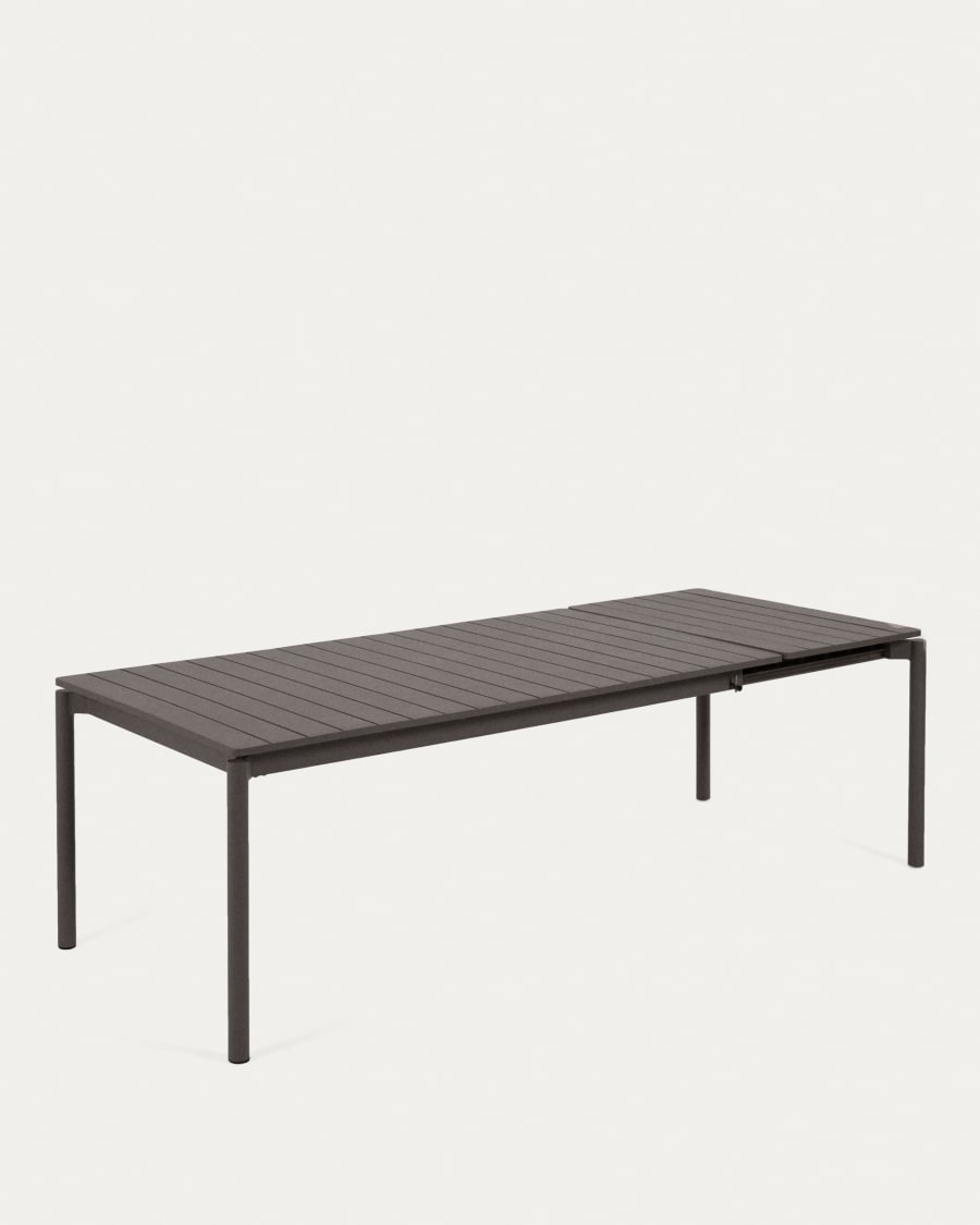 Zaltana extendable aluminium outdoor table with matt dark grey finish 140 (200) x 90 cm