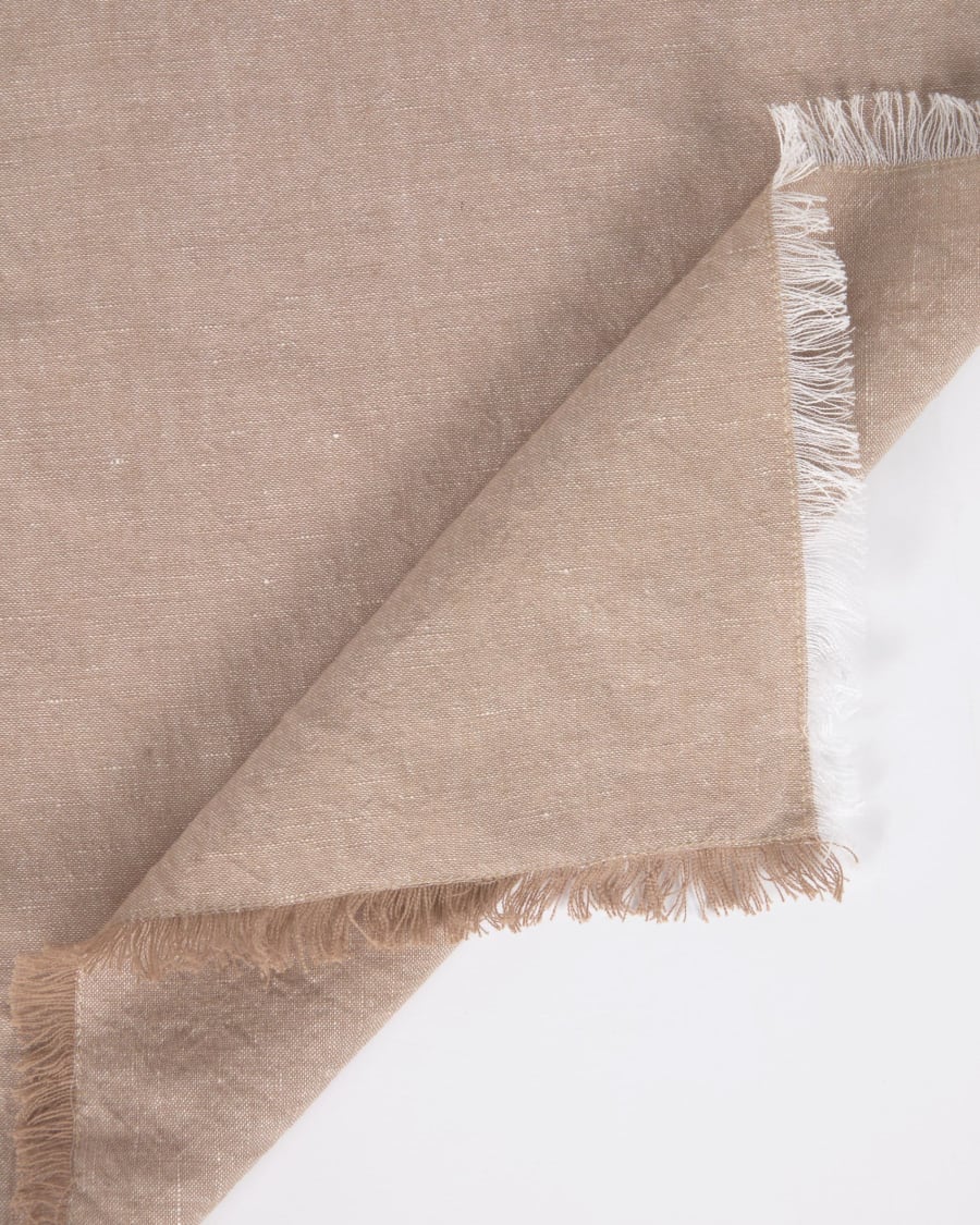 Iraide set of two brown cotton and linen napkins