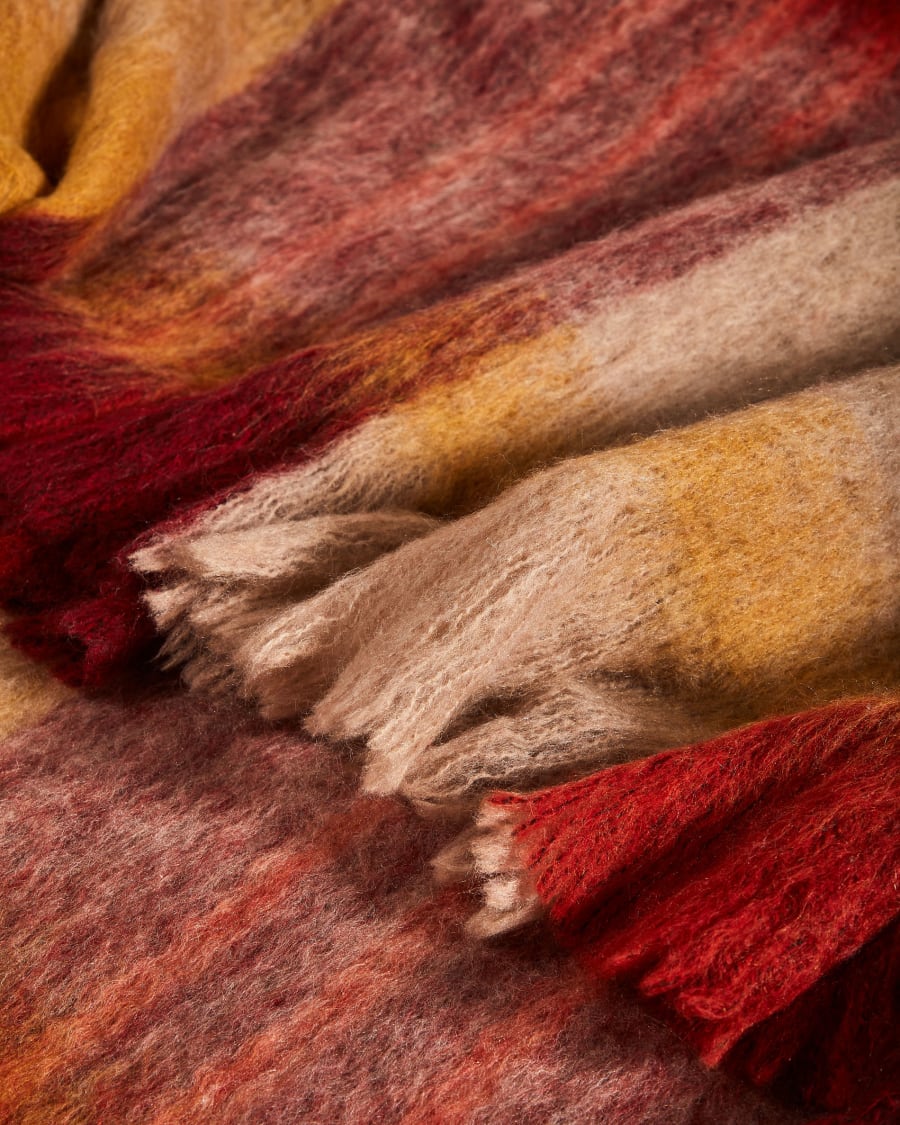 Μάλλινη κουβέρτα Galilea, πολύχρωμο καρό, 125x150εκ