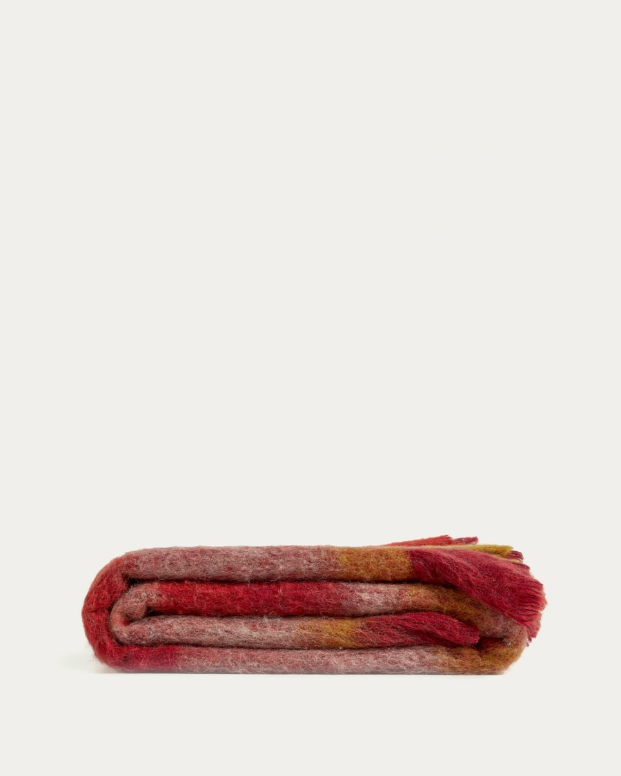 Μάλλινη κουβέρτα Galilea, πολύχρωμο καρό, 125x150εκ