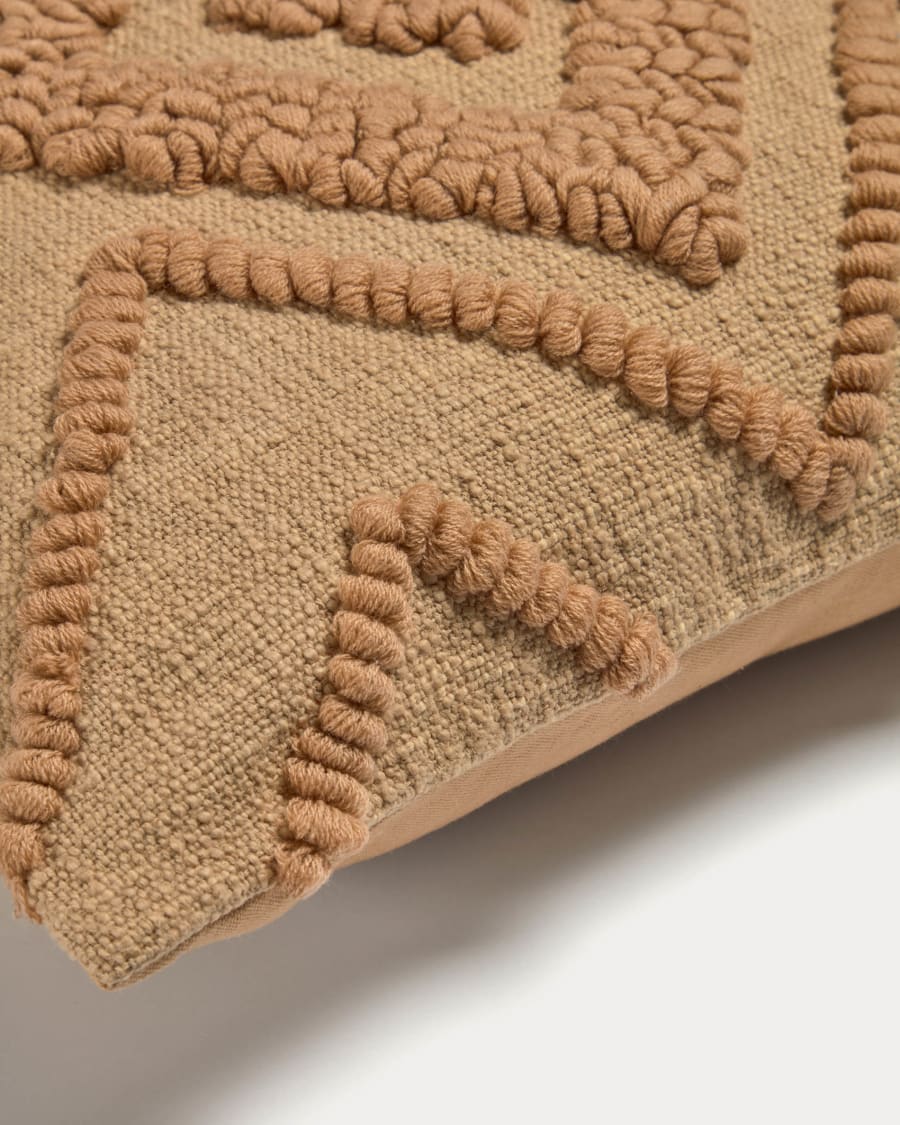Genoveva cushion cover made from brown cotton, 45 x 45 cm