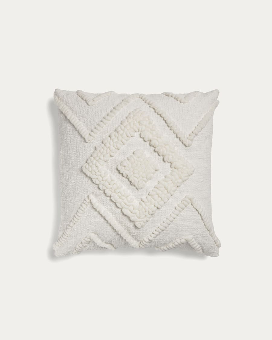 Κάλυμμα μαξιλαριού Genoveva, λευκό βαμβακερό, 45x45εκ