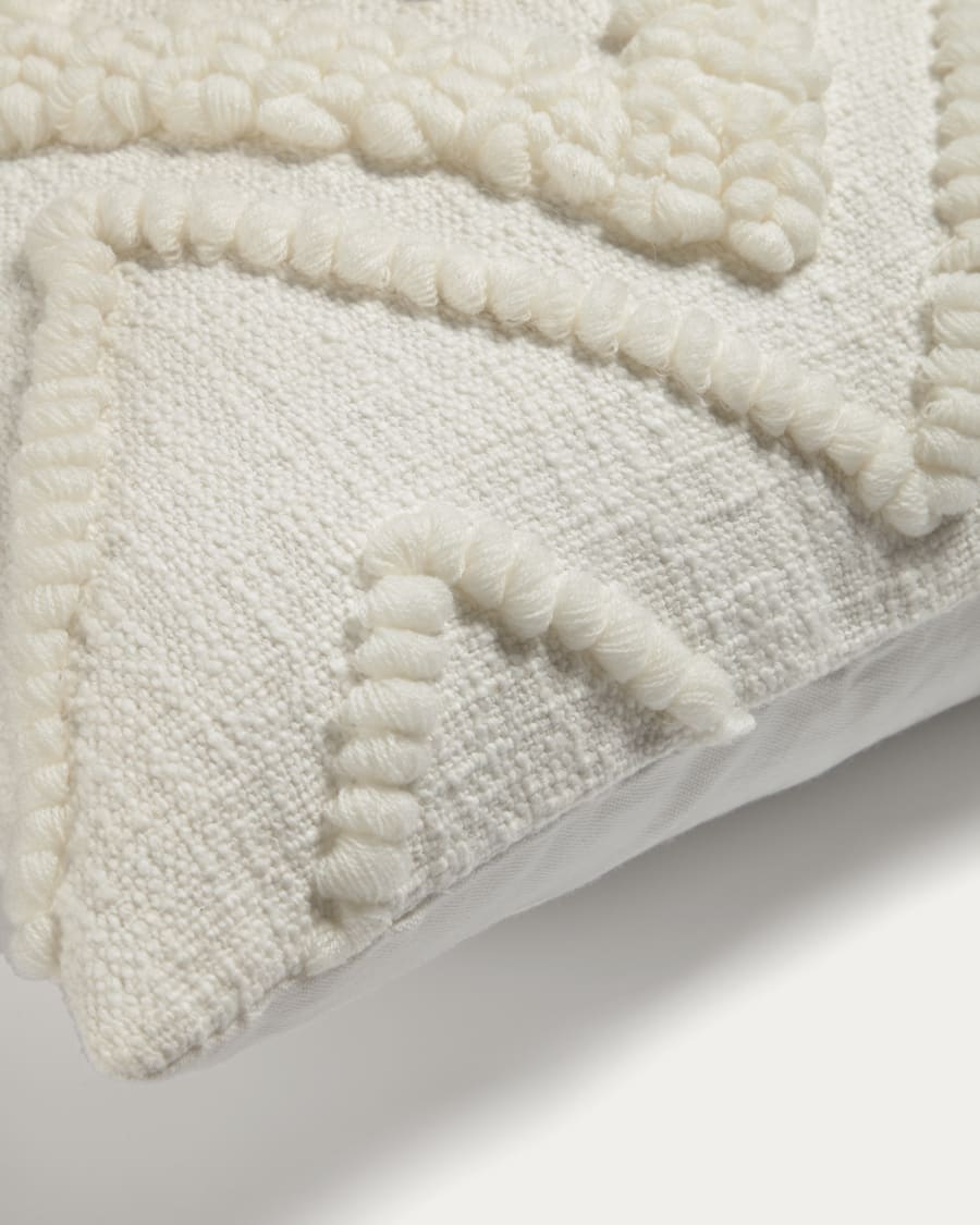 Κάλυμμα μαξιλαριού Genoveva, λευκό βαμβακερό, 45x45εκ