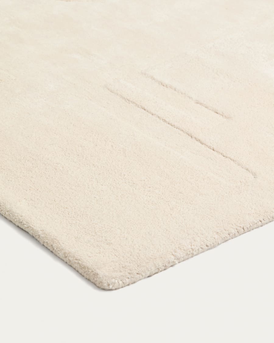 Enriqueta rug made from 100% white cotton, 160 x 230 cm