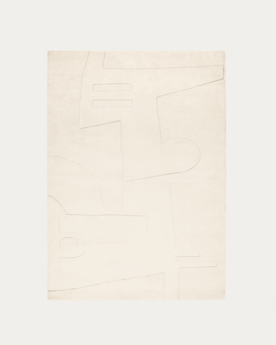 Enriqueta rug made from 100% white cotton, 160 x 230 cm
