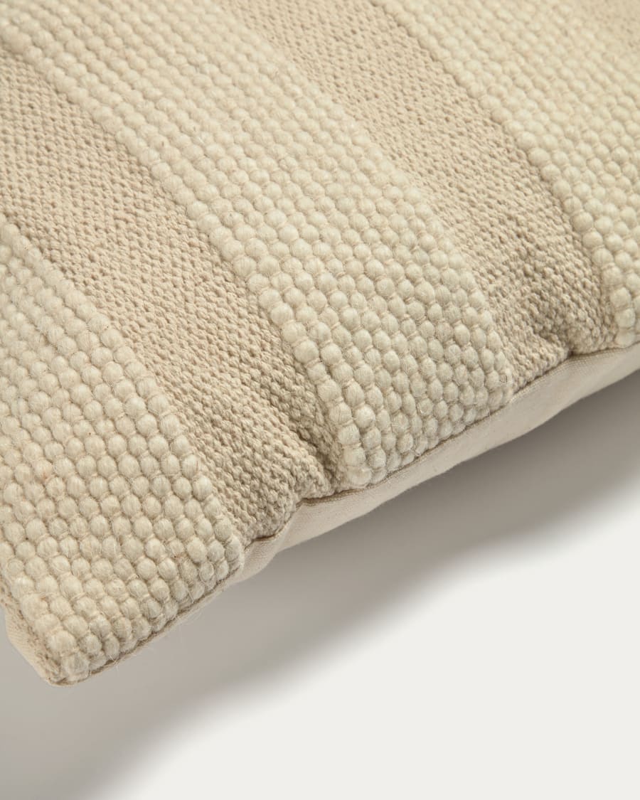 Walla cushion cover, 100% beige cotton, 45 x 45 cm