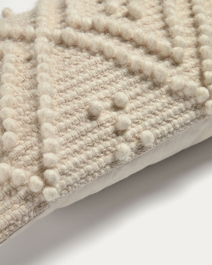 Vianney cushion cover, 100% beige cotton, 30 x 50 cm