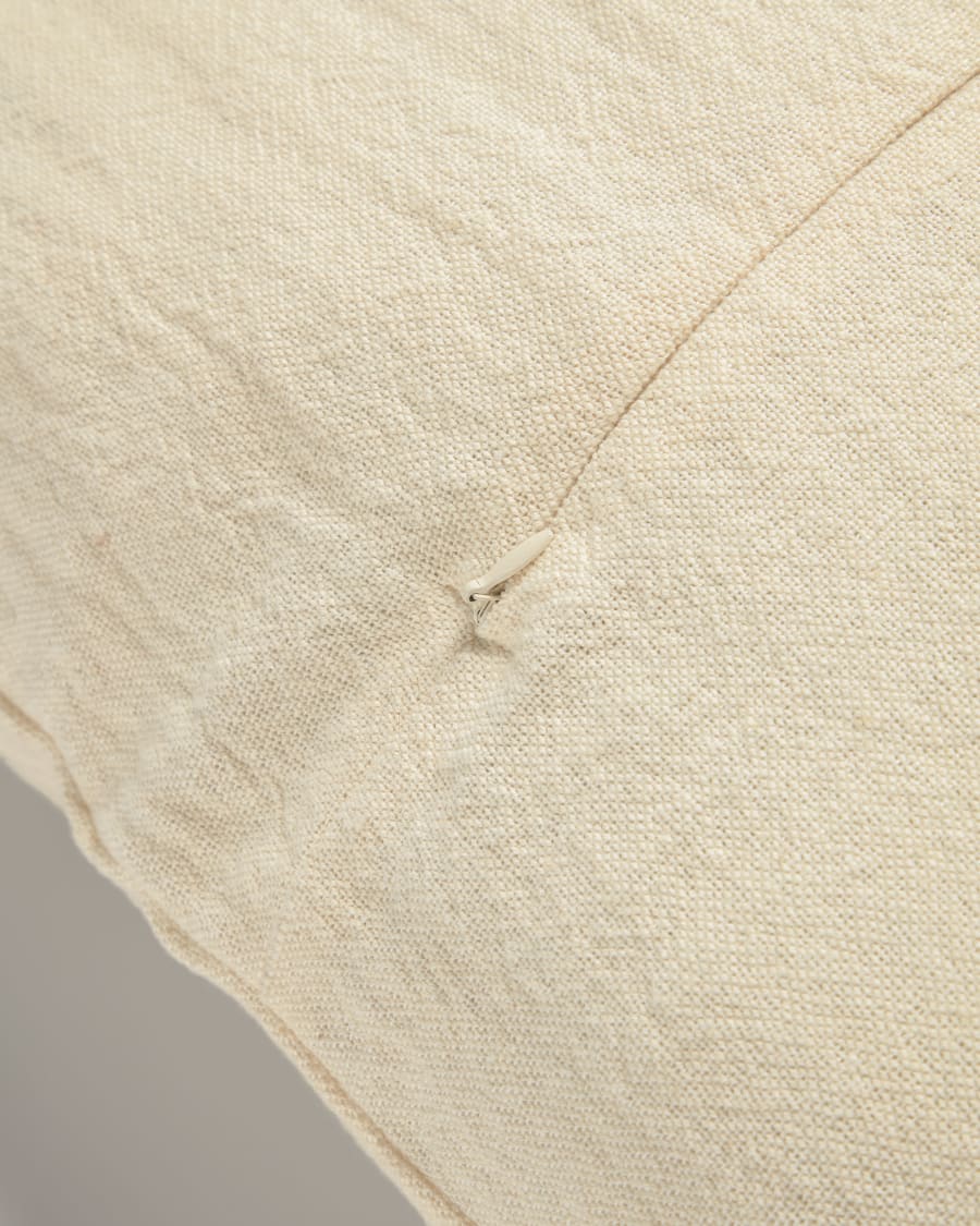 Nona cushion cover in a natural linen and cotton with red stripes, 60 x 60 cm
