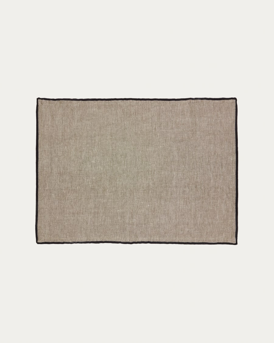 Mirna set of 2 individual tablecloths in green linen and cotton