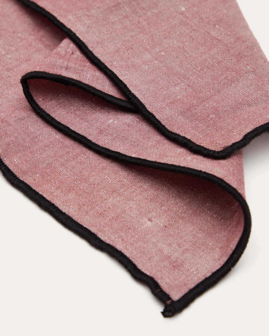 Mirna set of 2 serviettes in maroon linen and cotton