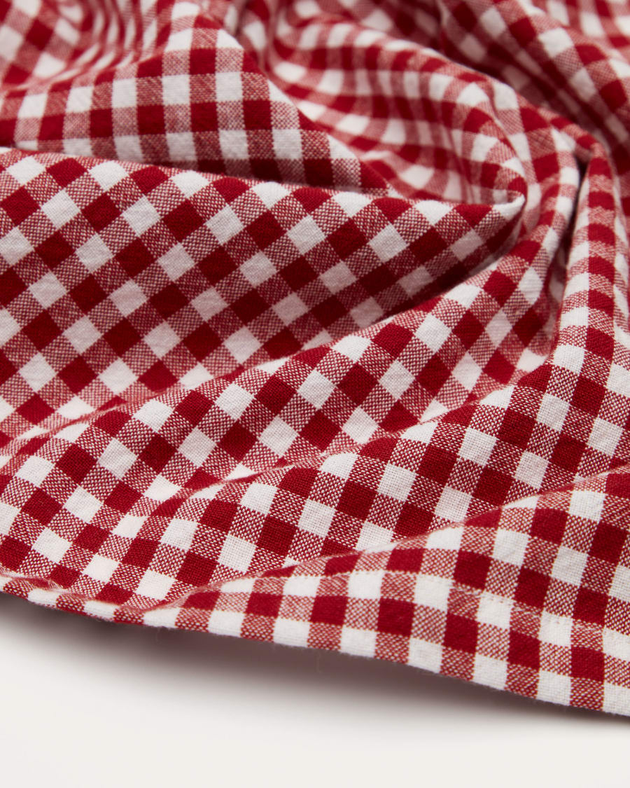 Set Lusian di 2 tovaglioli 100% cotone bianchi e rossi