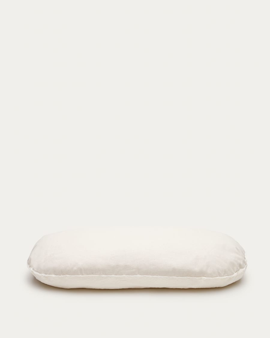 Codie portable pet cushion in white fur, Ø 80 x 10 cm