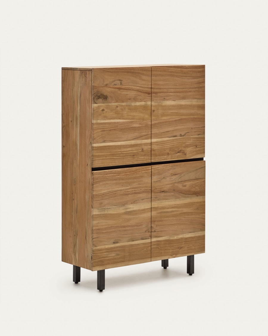 Uxue solid acacia wood sideboard in a natural finish, 100 x 155 cm