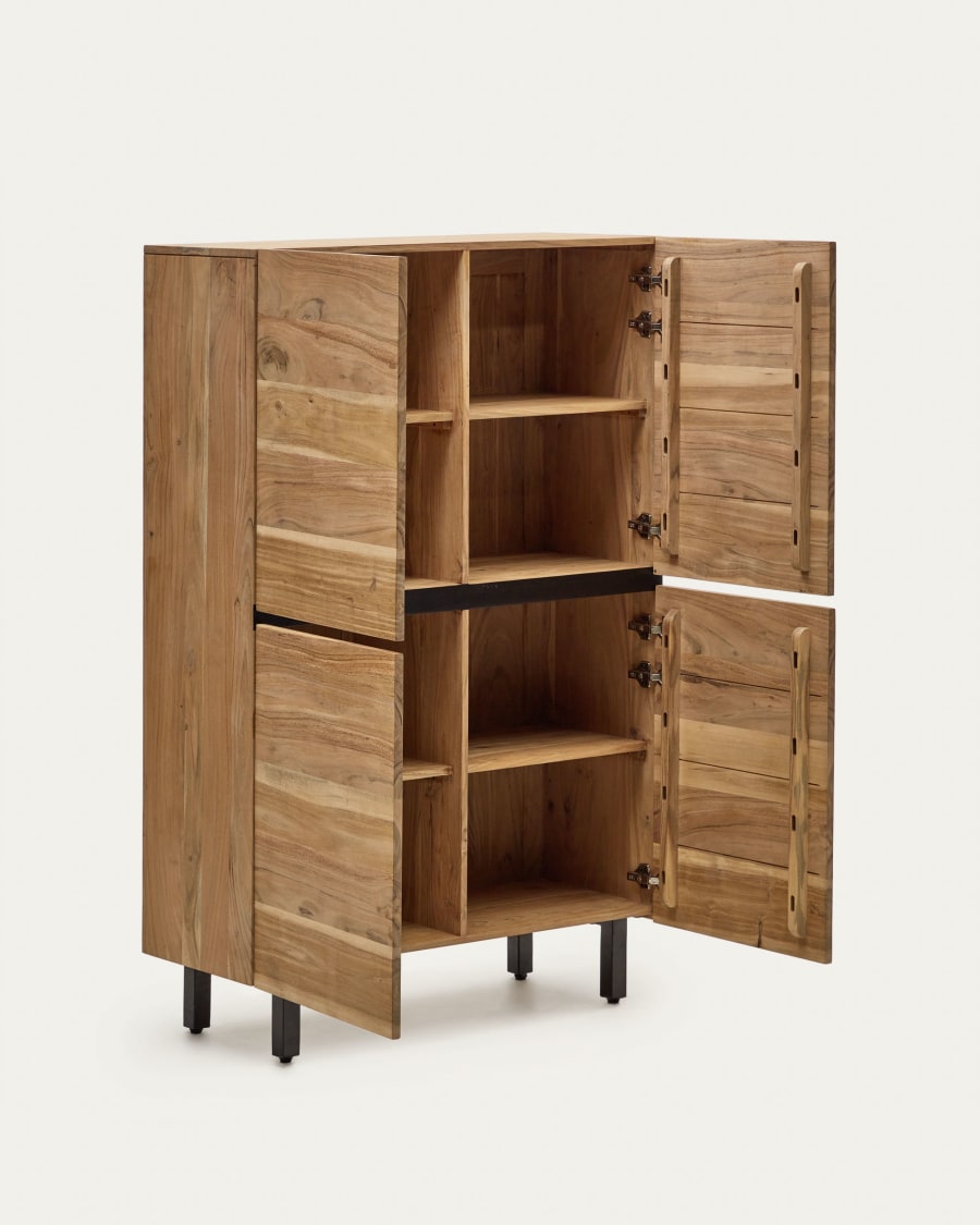 Uxue solid acacia wood sideboard in a natural finish, 100 x 155 cm