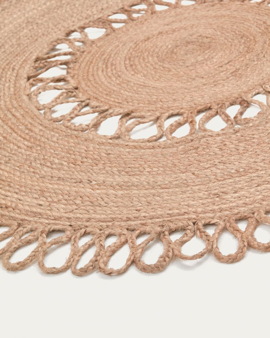 Vicenza 100% jute round rug, Ø 120 cm