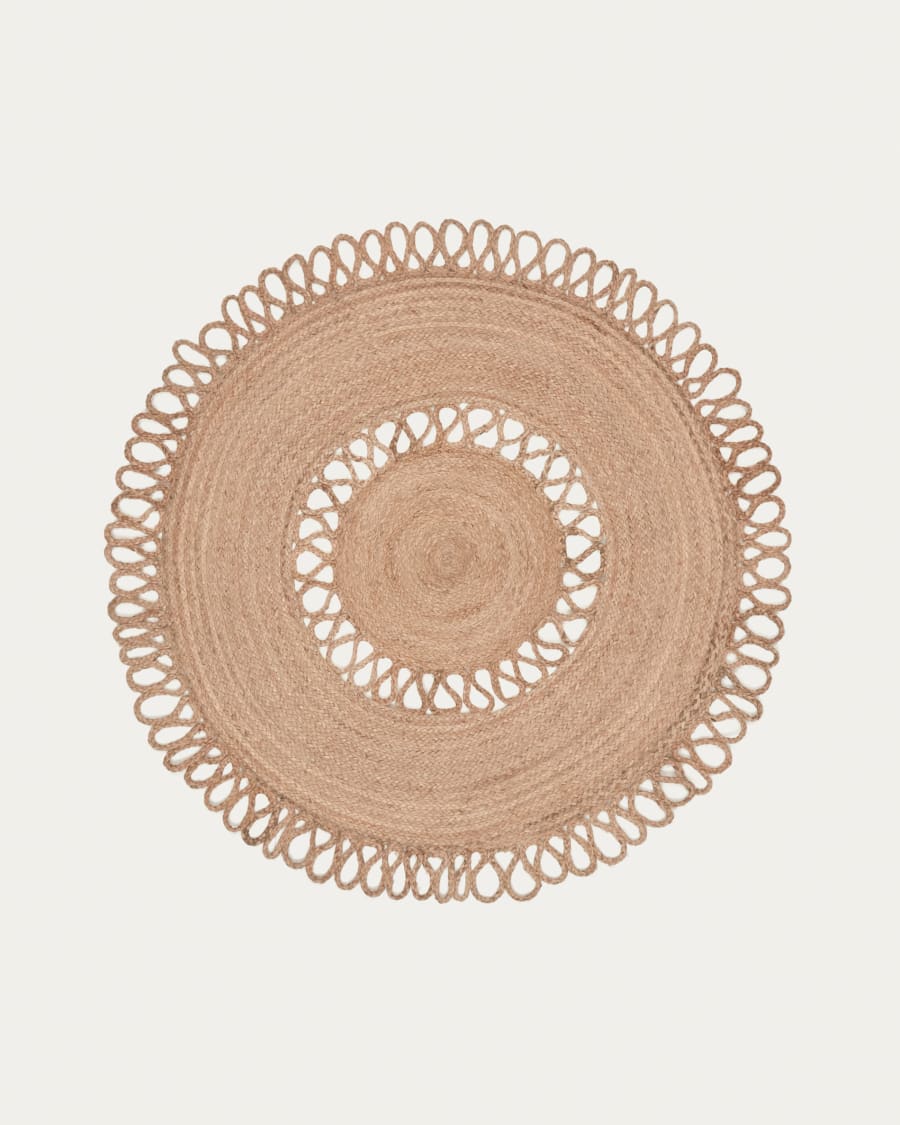 Vicenza 100% jute round rug, Ø 120 cm