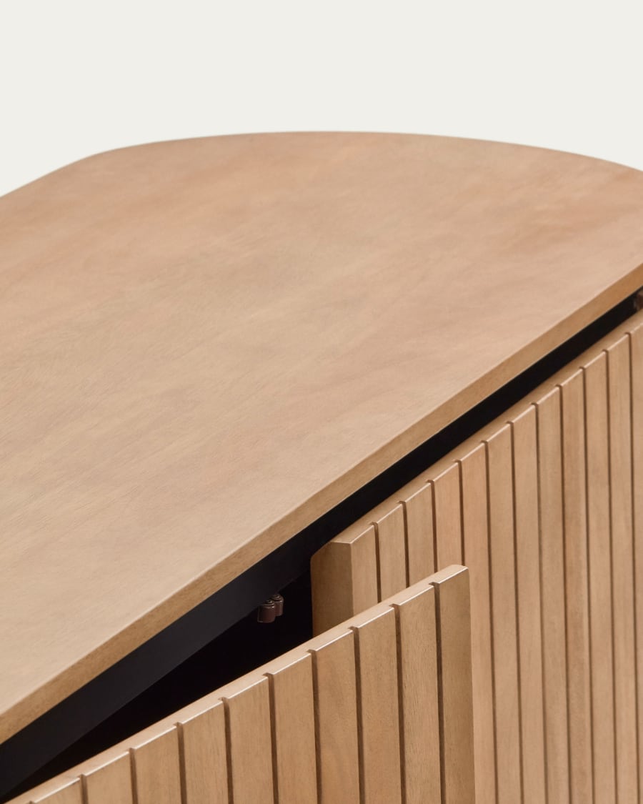 Licia sideboard with 2 doors made from solid mango wood and painted black metal 120 x 80cm