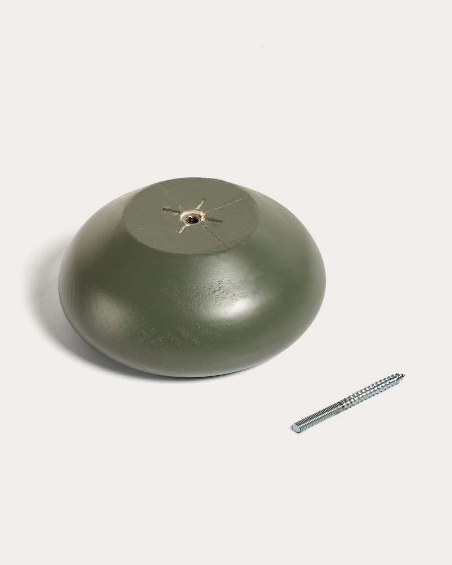 Nadue set of 3 solid beech wood wall hooks with a green finish
