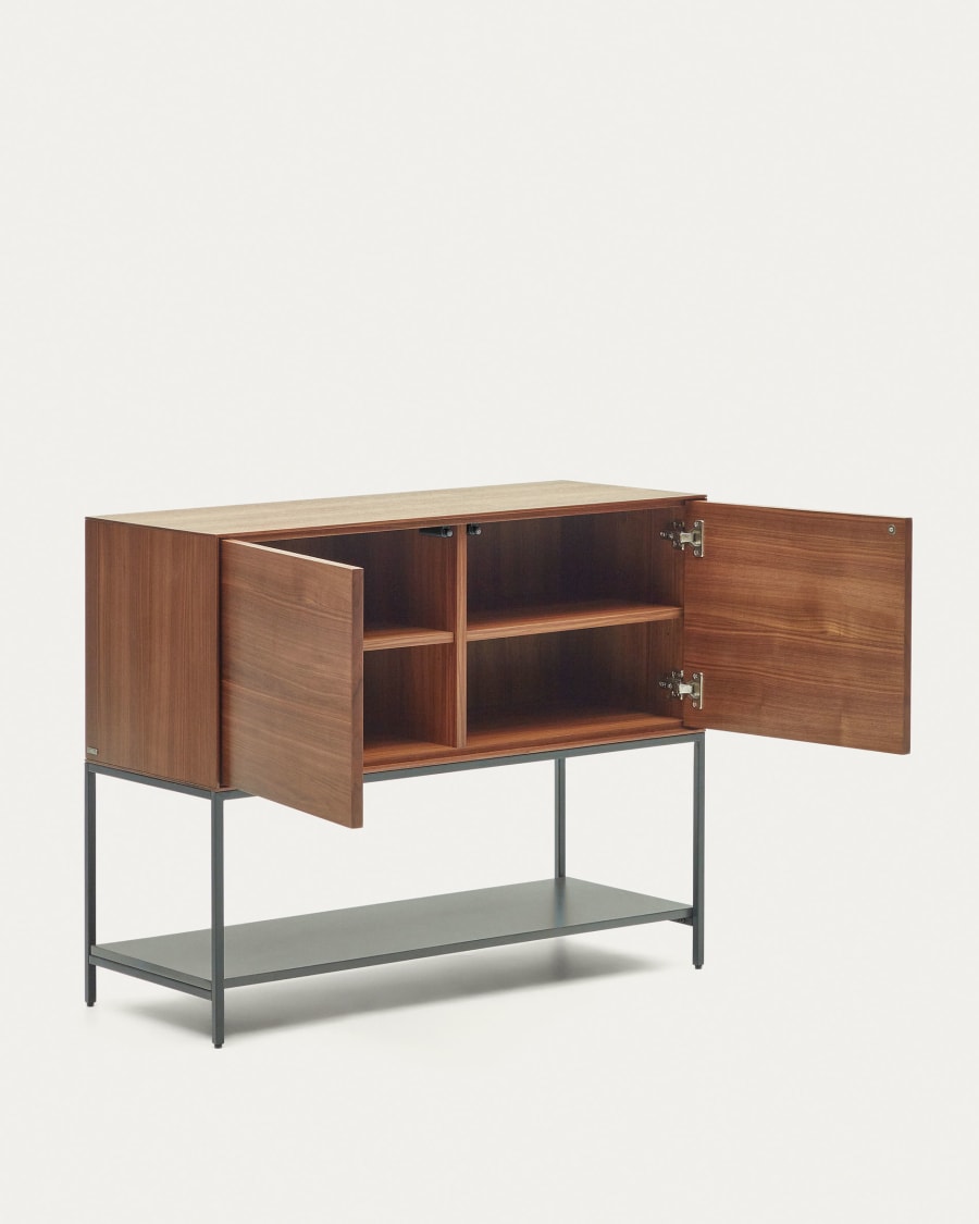 Vedrana 2 door sideboard in walnut veneer with steel legs, 97.5 x 80 cm