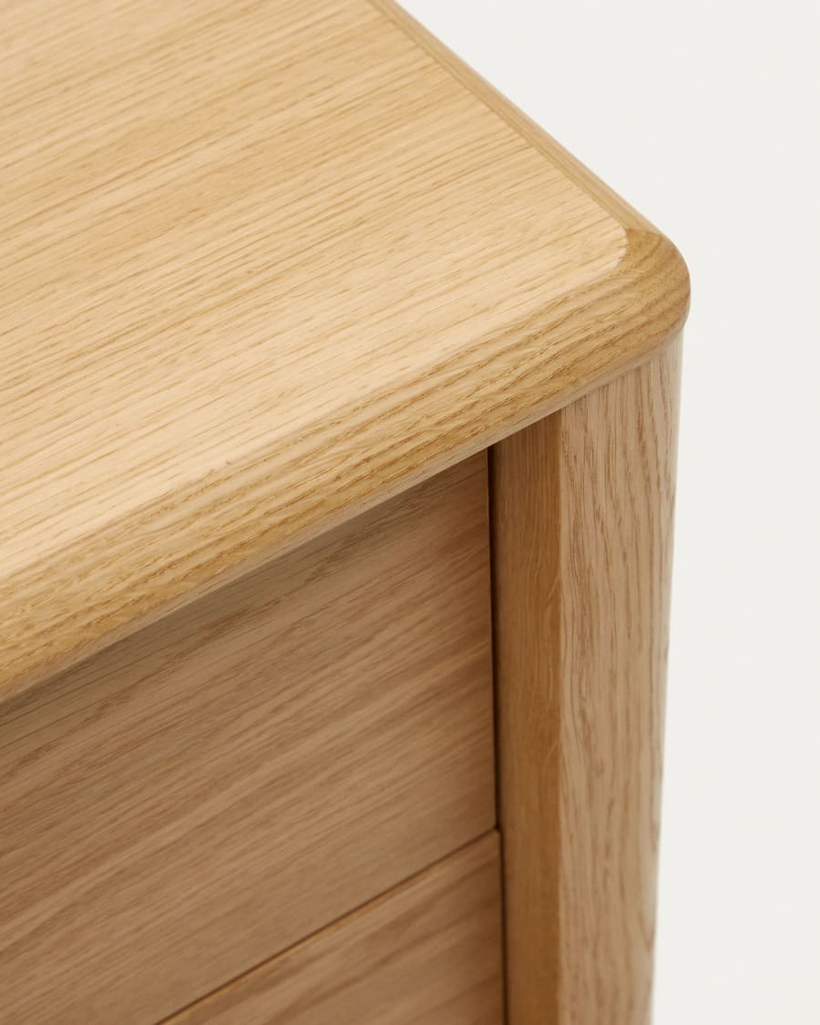 Lenon sideboard with 1 door and 3 drawers, made from oak wood and veneer, 105 x 85 cm FSC MIX Credit