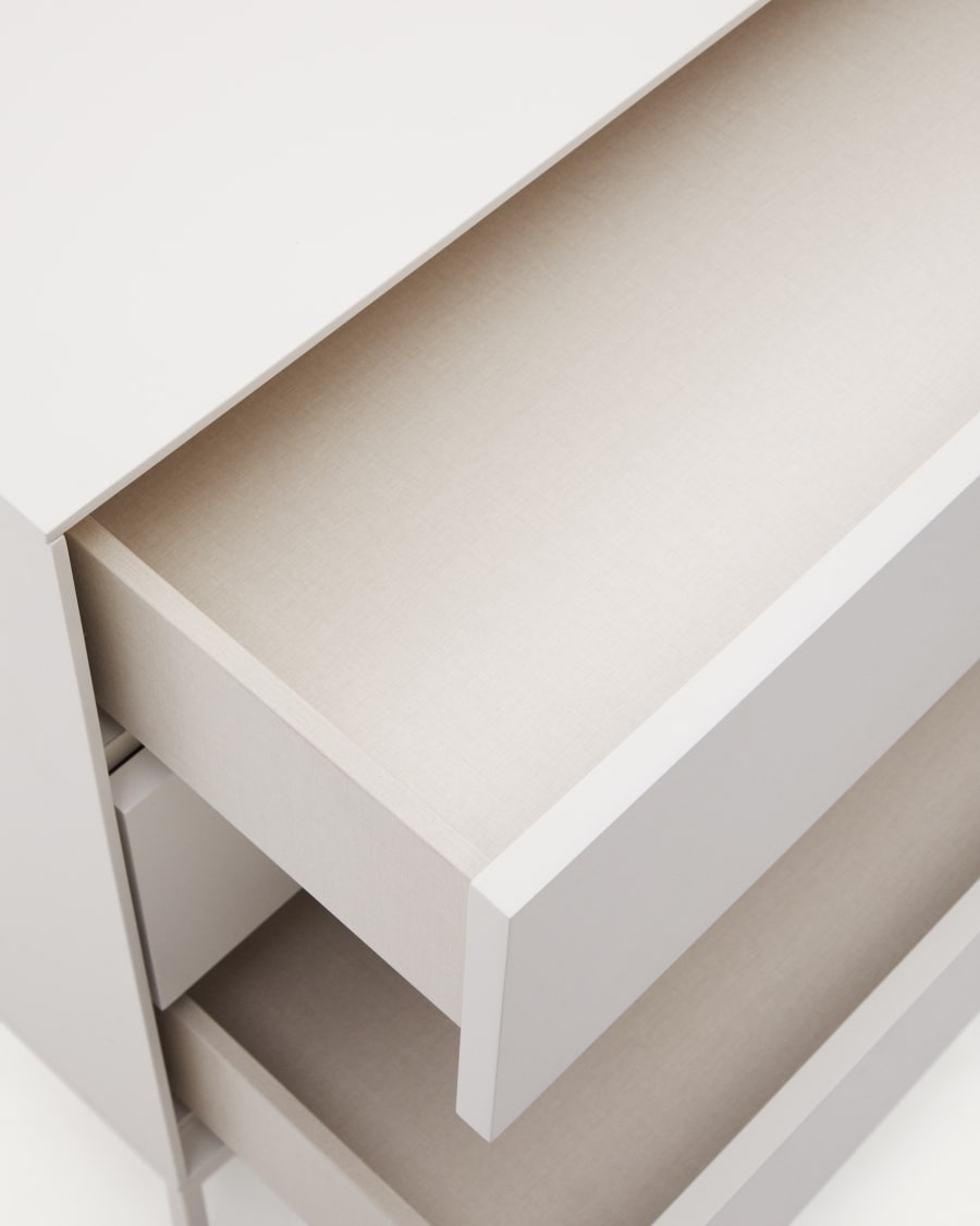 Vedrana Kommode 3 Schubladen MDF weiß lackiert 110 x 75 cm