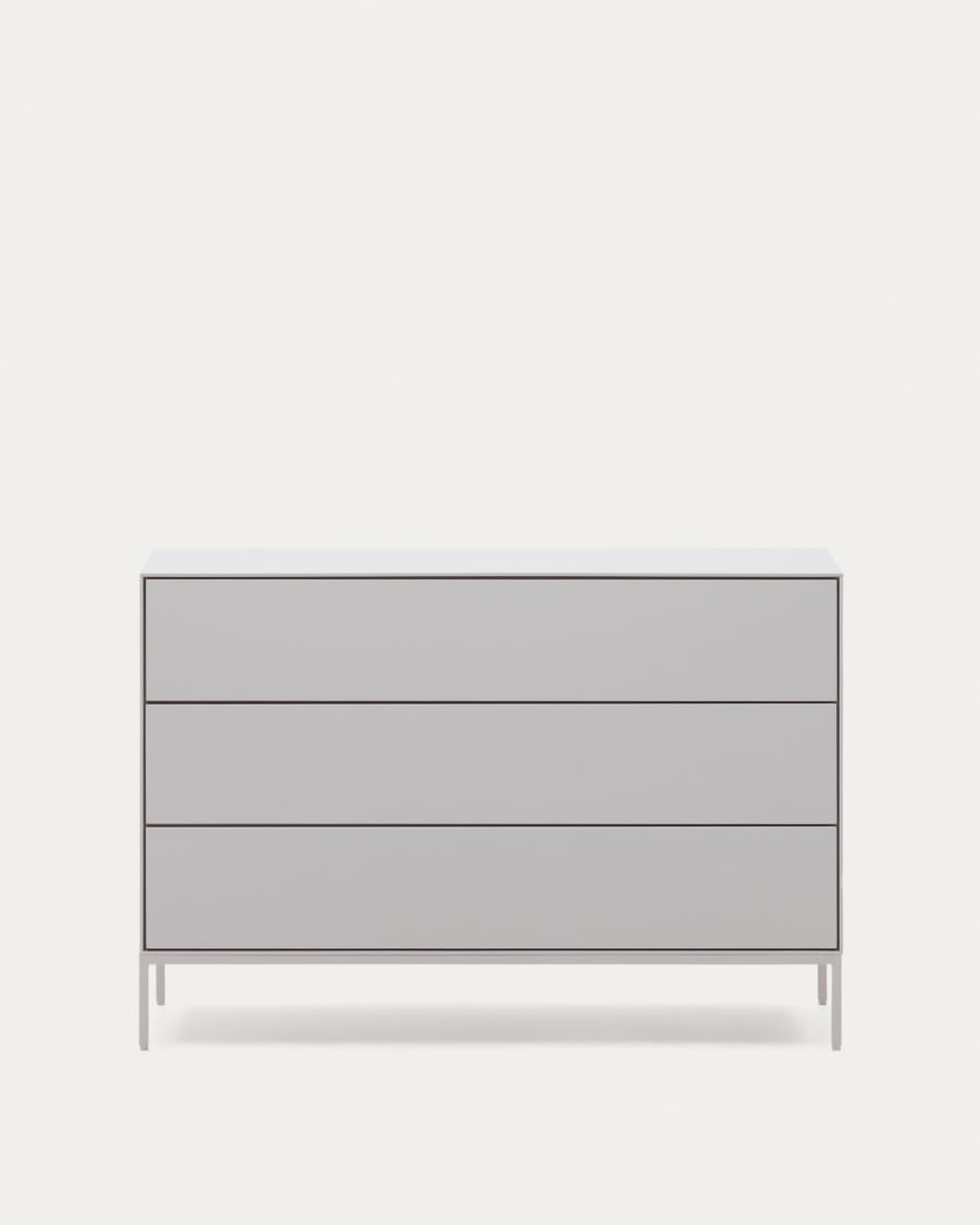 Vedrana Kommode 3 Schubladen MDF weiß lackiert 110 x 75 cm