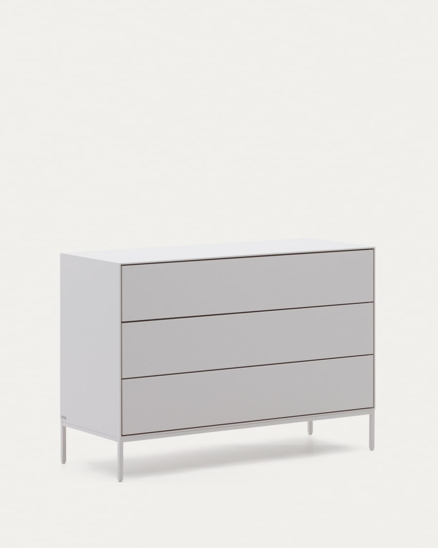 Vedrana Kommode 3 Schubladen MDF weiß lackiert 110 x 75 cm
