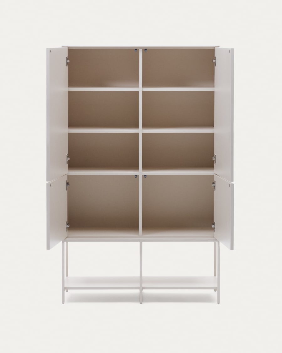 Vedrana Highboard 4 Türen MDF weiß lackiert 97,5 x 160 cm