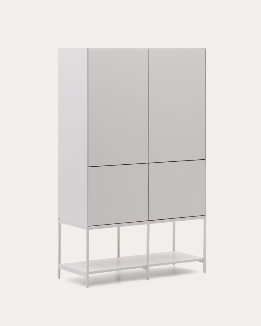 Vedrana Highboard 4 Türen MDF weiß lackiert 97,5 x 160 cm