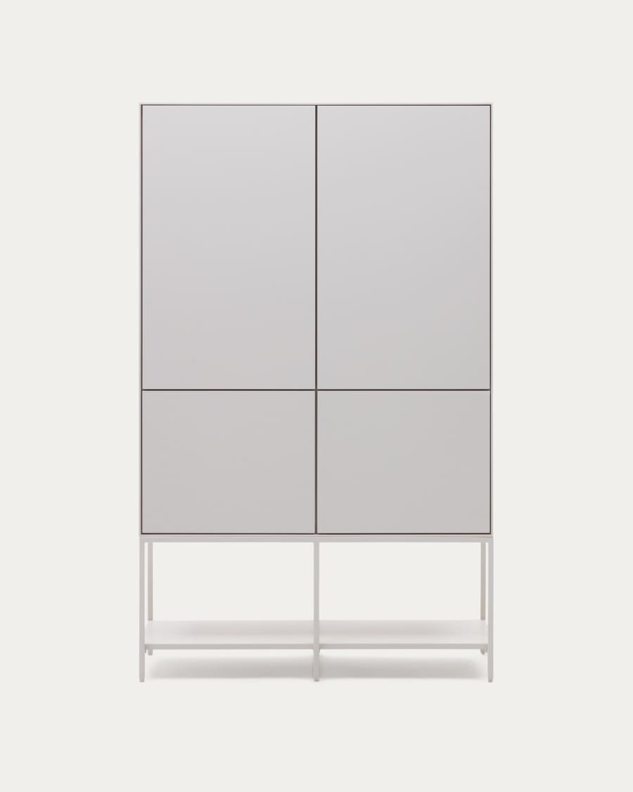 Vedrana Highboard 4 Türen MDF weiß lackiert 97,5 x 160 cm